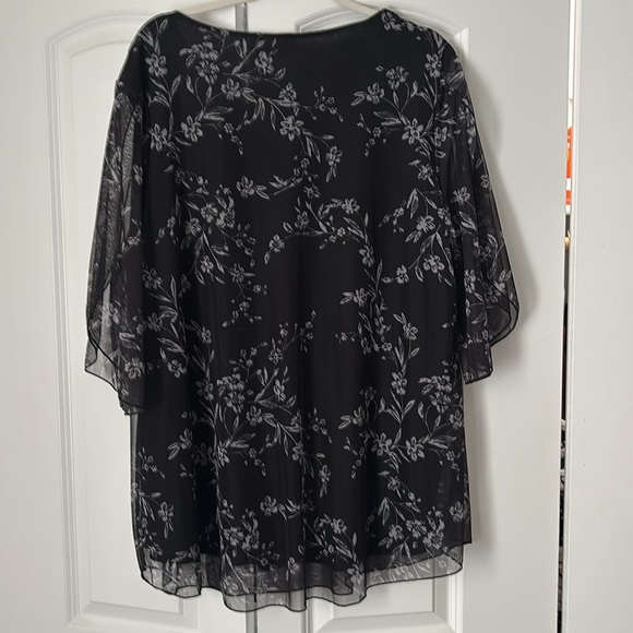 Womens Ruffle 3/4 Sleeve Mesh Blouses Loose Flowy Tops Stretchy - Picture 6 of 12